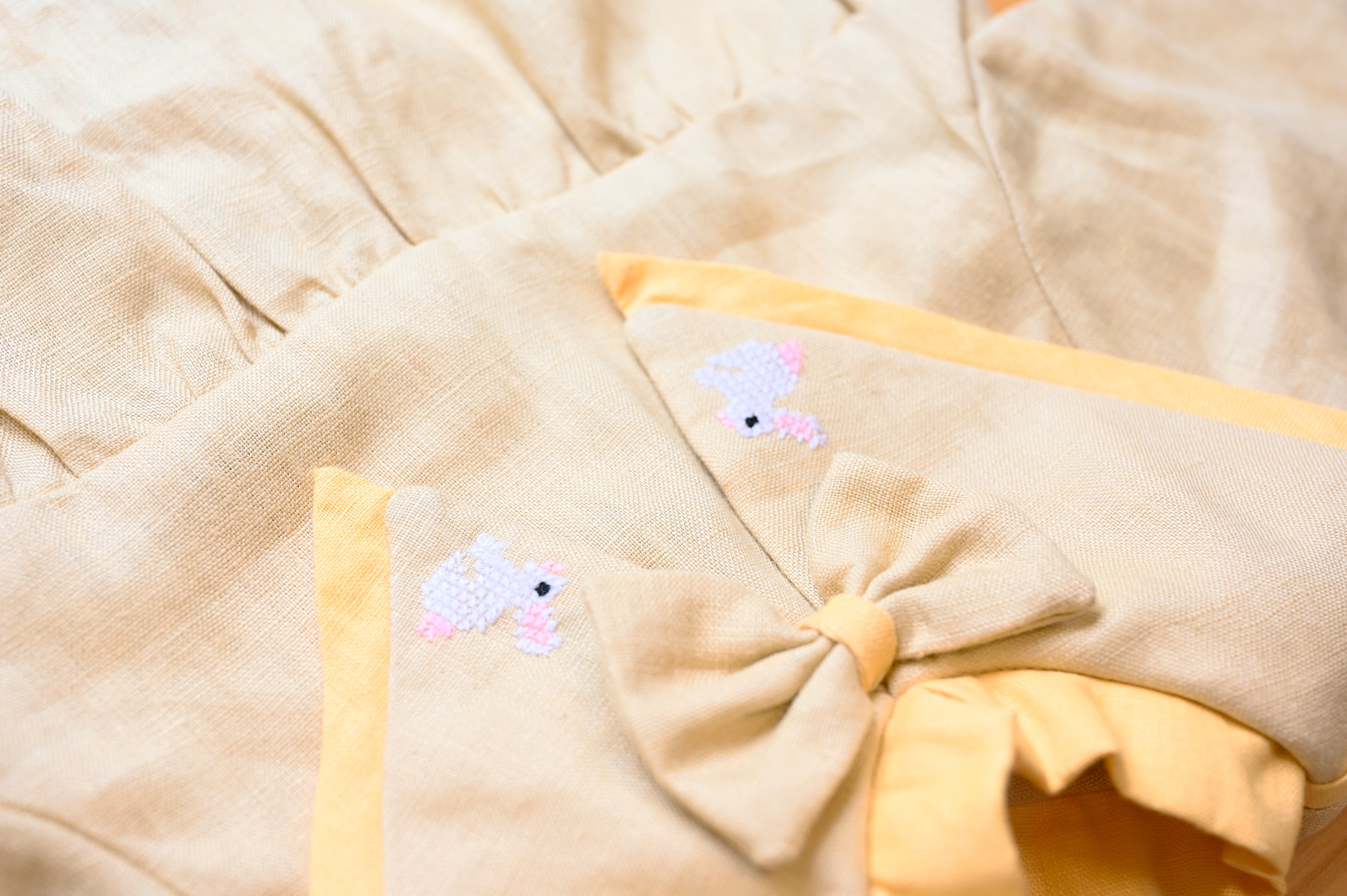 Penguin / Sailor Romper with Bow/ Bunny Embroidery